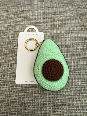 Leith Crochet Avocado Bag Charm Keychain Green Multi-Color Goldtone New with Tag